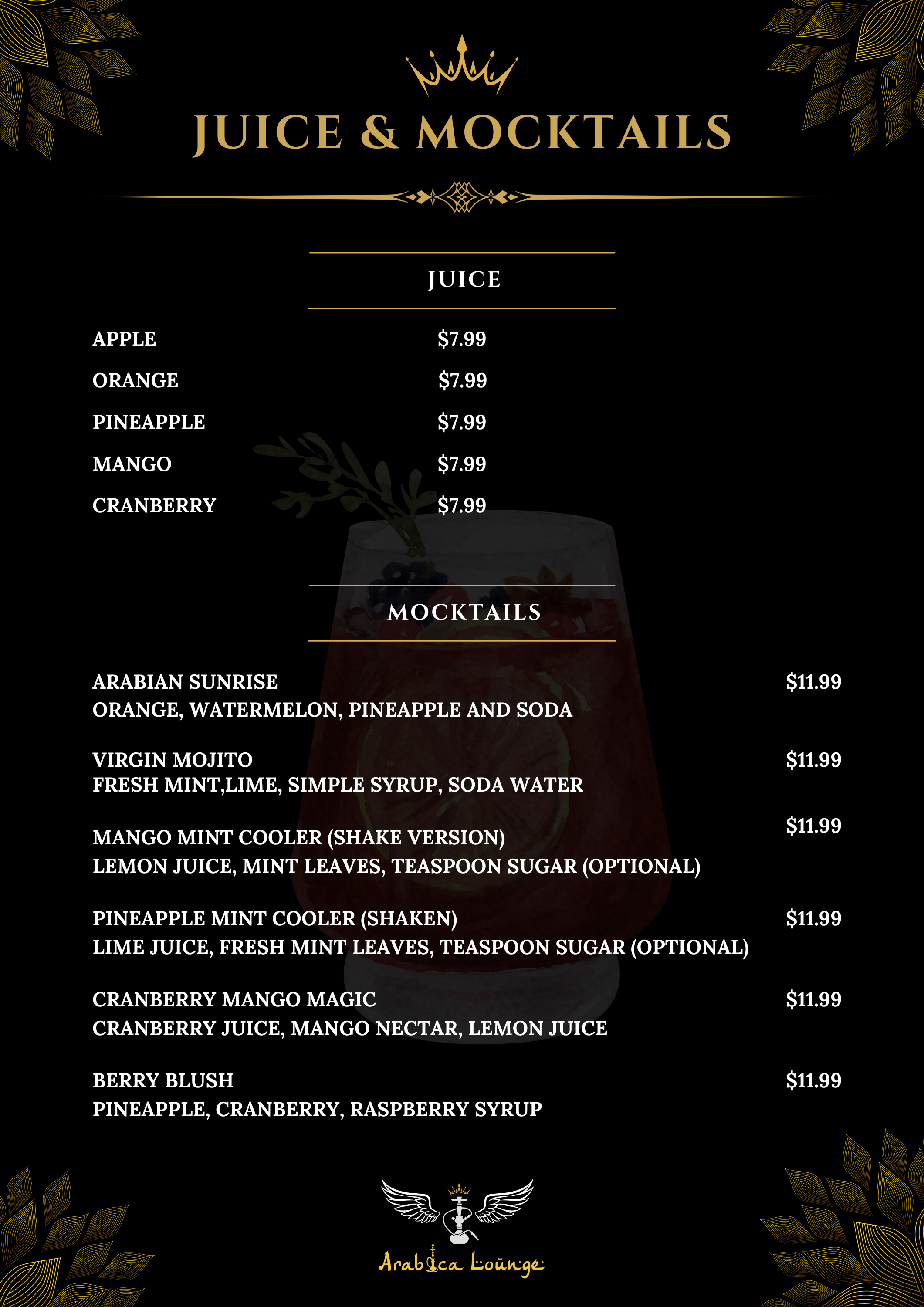 Tea Menu